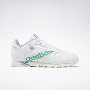 Reebok Classic Leather Turnschuhe Kinder - Weiß/Türkis/Lila - DE 934-TAP